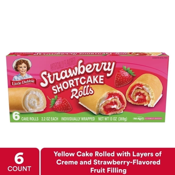 2 pack Little Debbie Strawberry Shortcake Rolls, 13 oz (6 count)