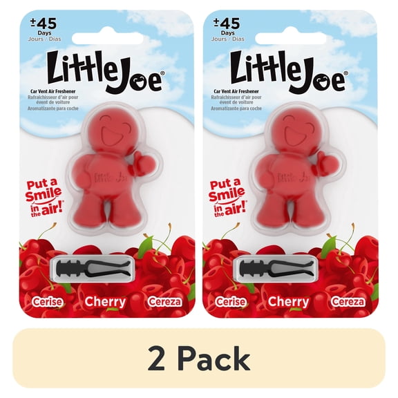 (2 pack) Little Joe 96407 Cherry Scent Car Air Freshener Clips to A/C Air Vent Uses Alcohol-Free Fragrance Oil is Non-Hazardous and Non-Toxic Plastic, Pack of 1