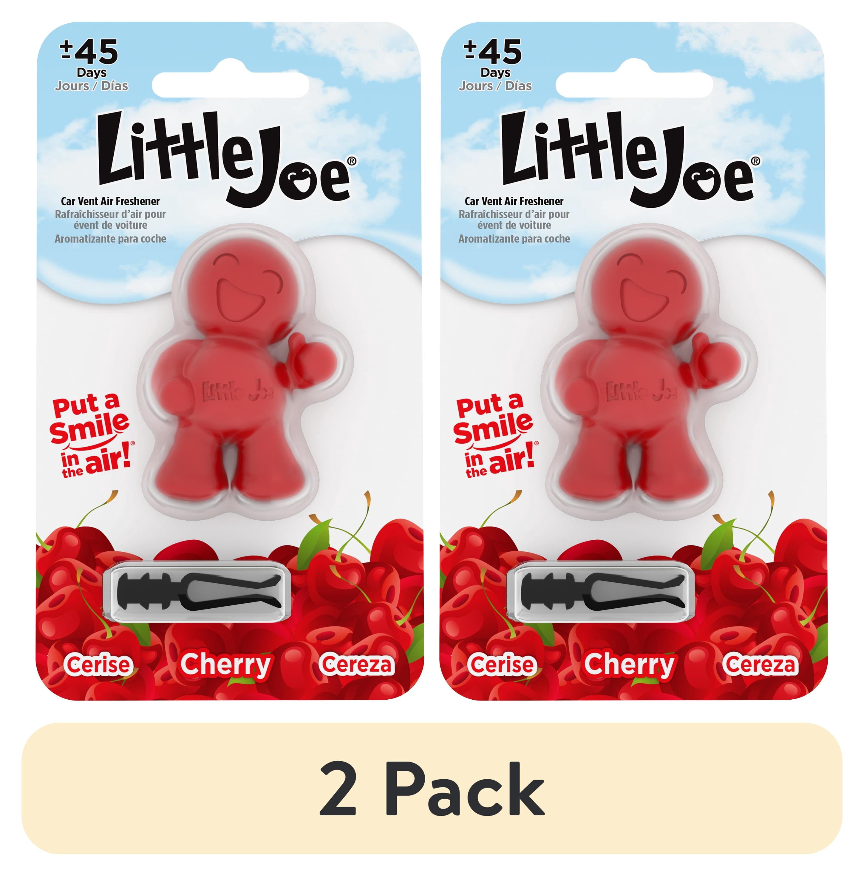 (2 pack) Little Joe 96407 Cherry Scent Car Air Freshener Clips to A/C Air Vent Uses Alcohol-Free Fragrance Oil is Non-Hazardous and Non-Toxic Plastic, Pack of 1