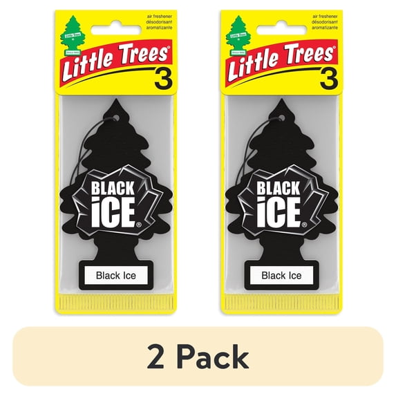 (2 pack) Little Trees Air Freshener Black Ice Fragrance 3-Pack