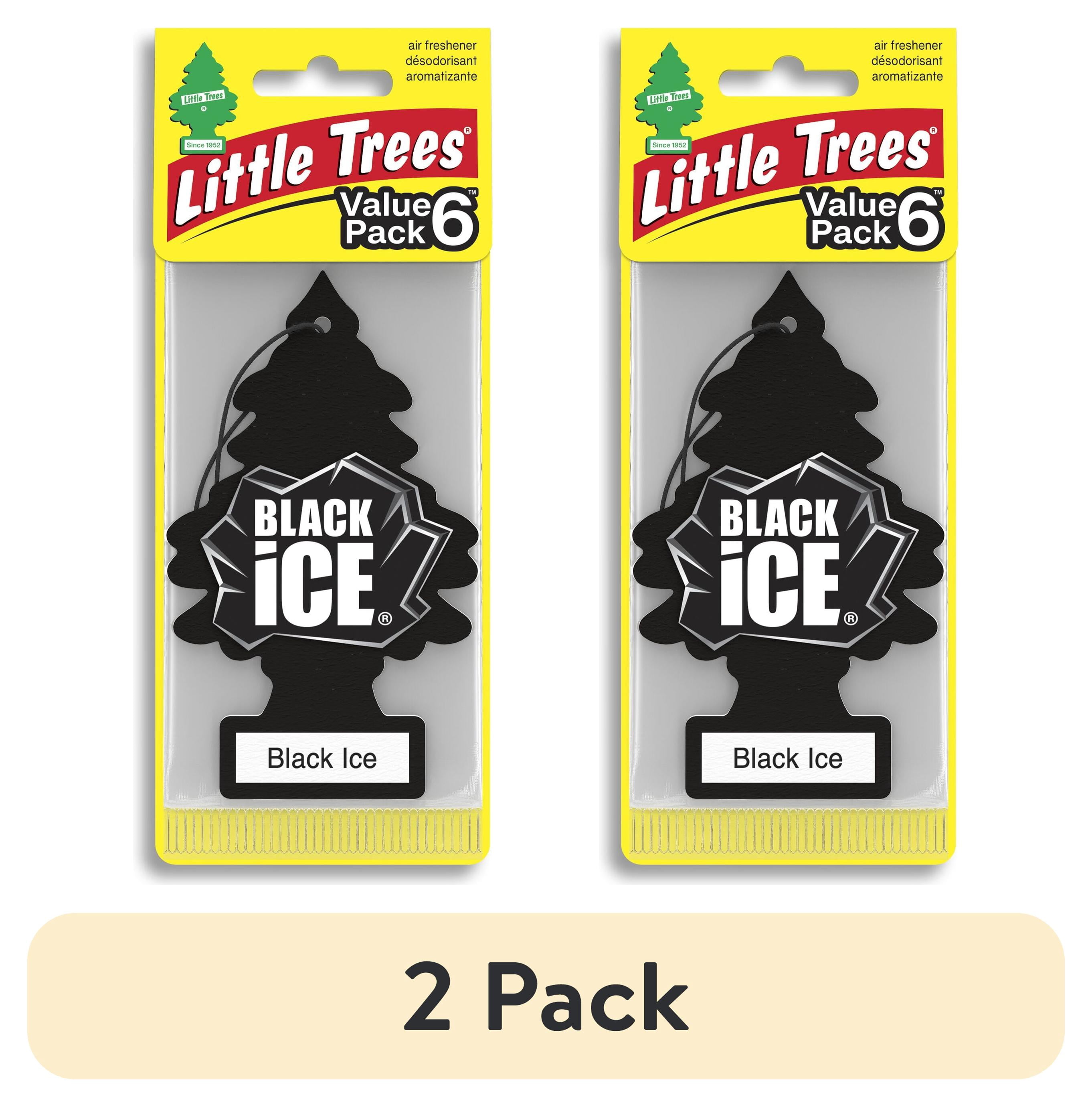 LITTLE TREES Car Air Freshener, Black Ice Scent, 6-Pack for Fresh
