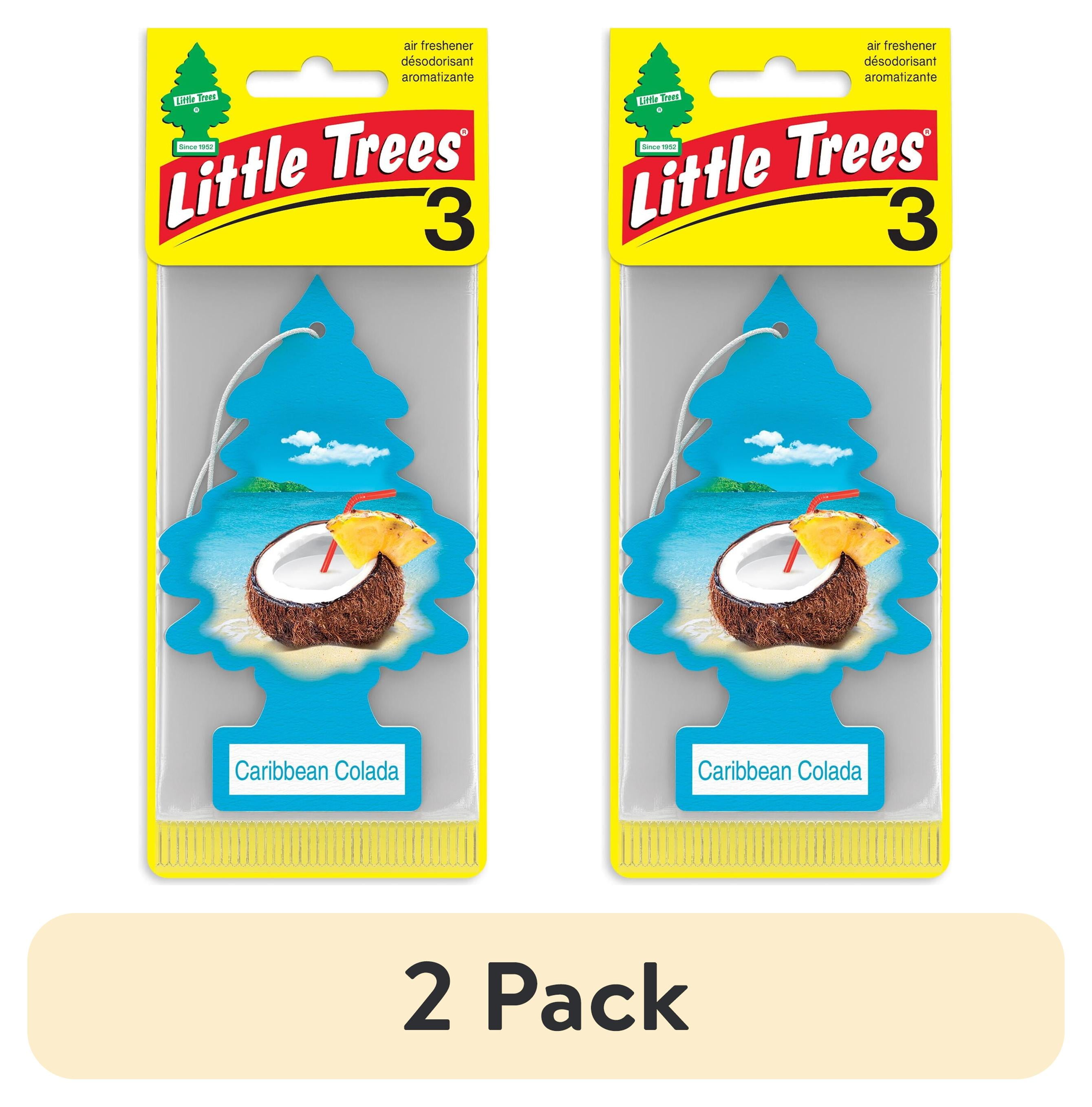 (2 pack) Little Trees Air Freshener Caribbean Colada Fragrance 3-Pack