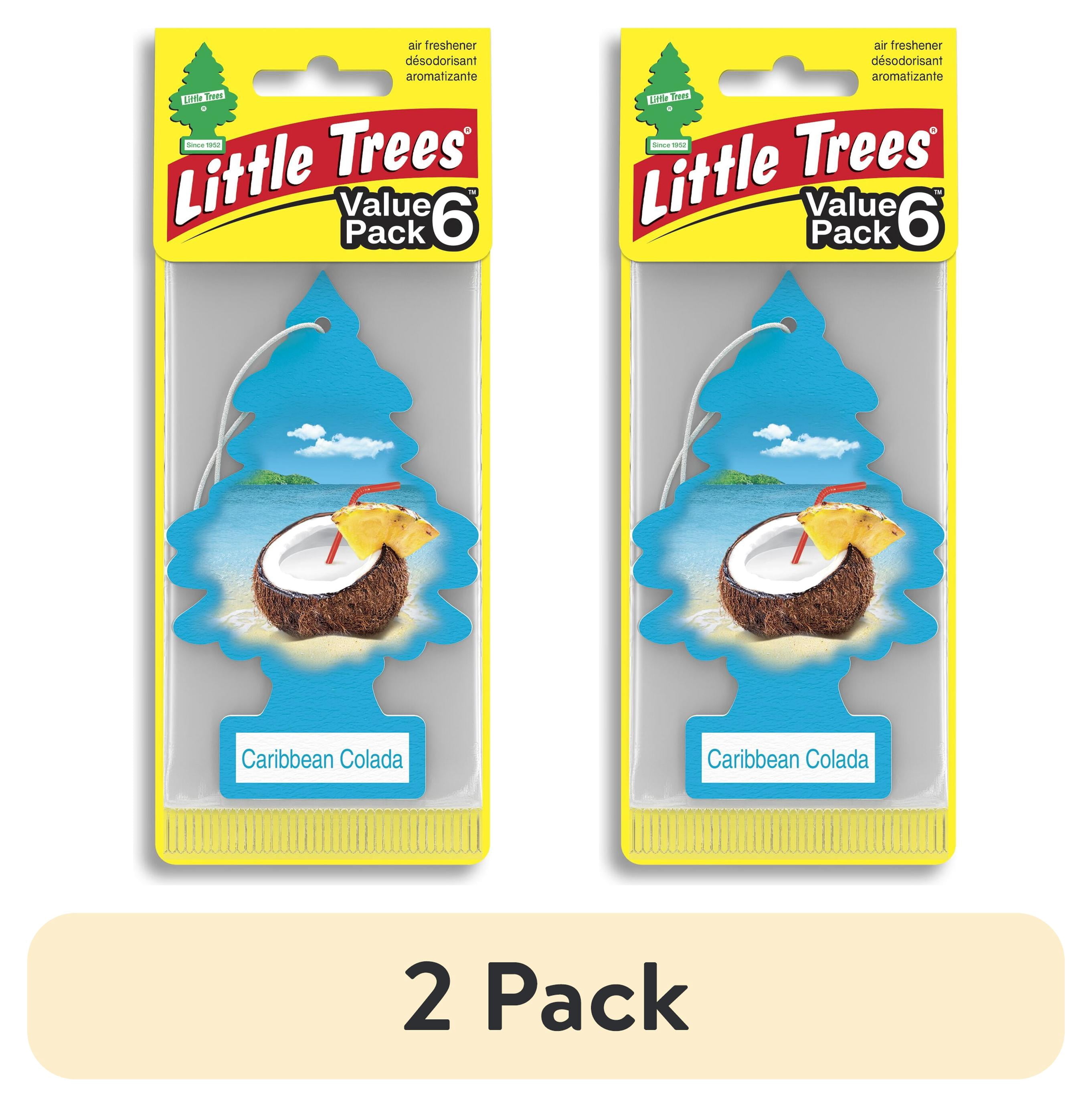 (2 pack) Little Trees Air Freshener Caribbean Colada Fragrance 6-Pack