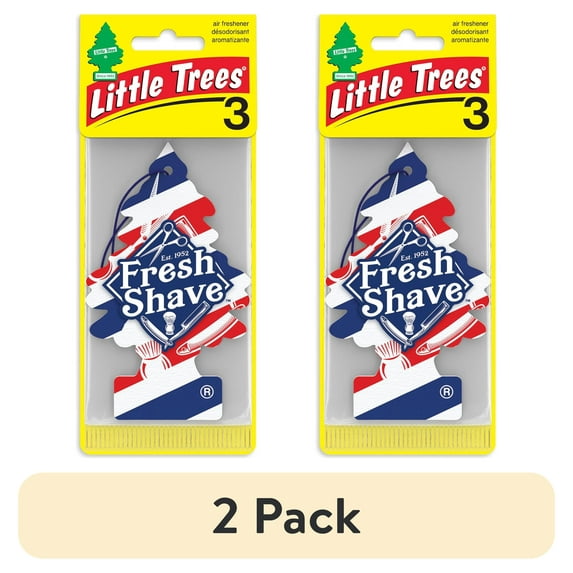 (2 pack) Little Trees Air Freshener Fresh Shave Fragrance 3-Pack