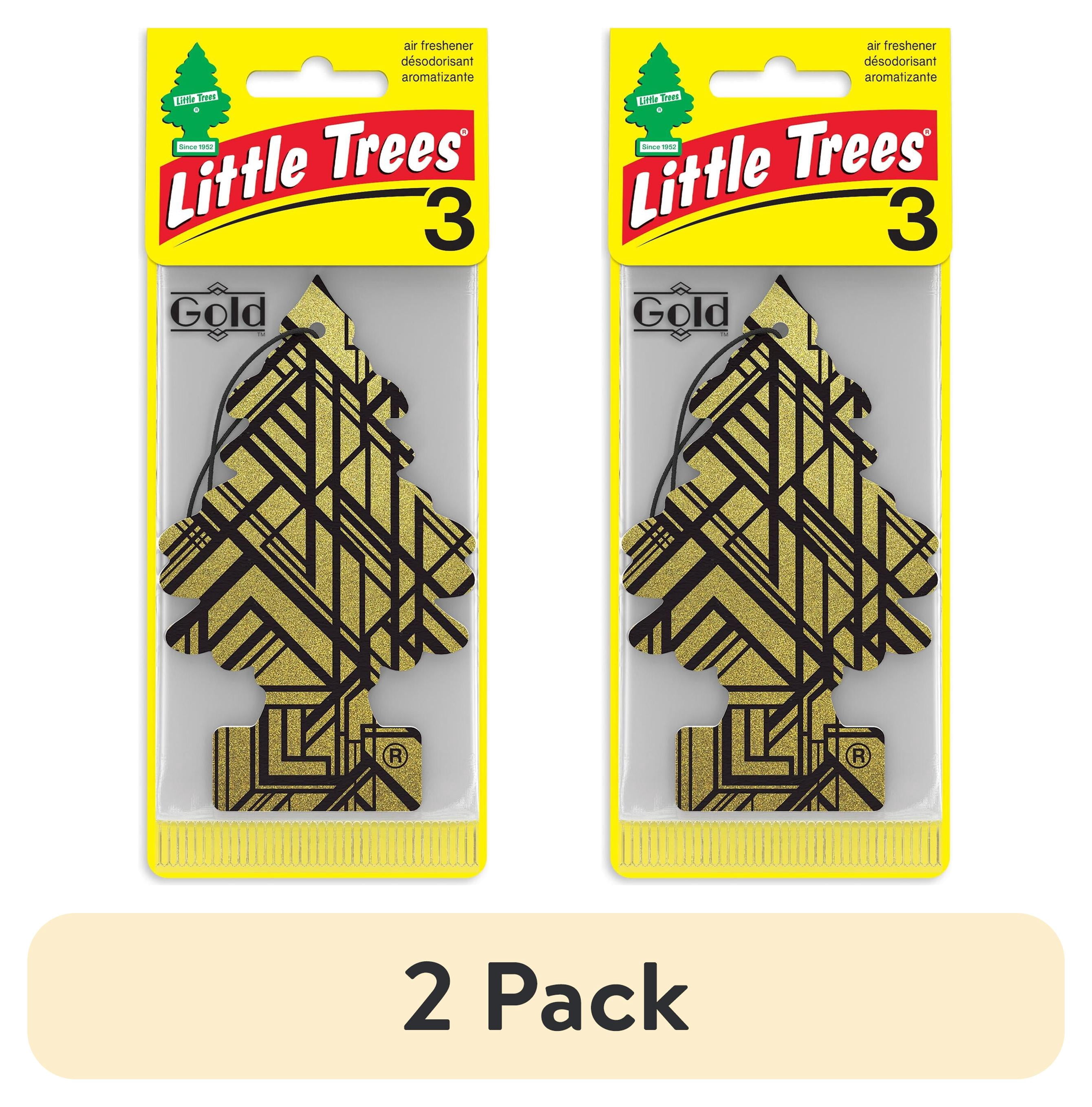 (2 pack) Little Trees Air Freshener Gold Fragrance 3-Pack
