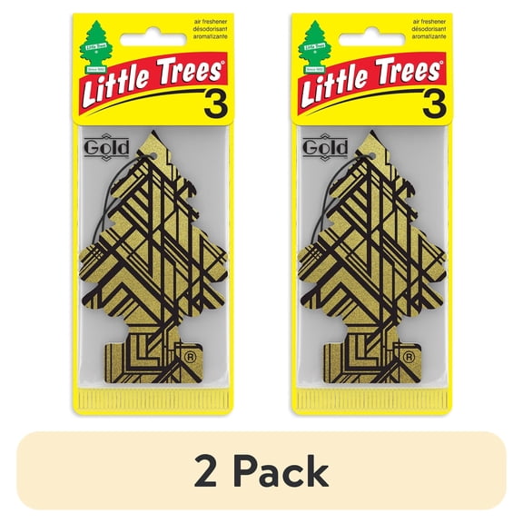 (2 pack) Little Trees Air Freshener Gold Fragrance 3-Pack