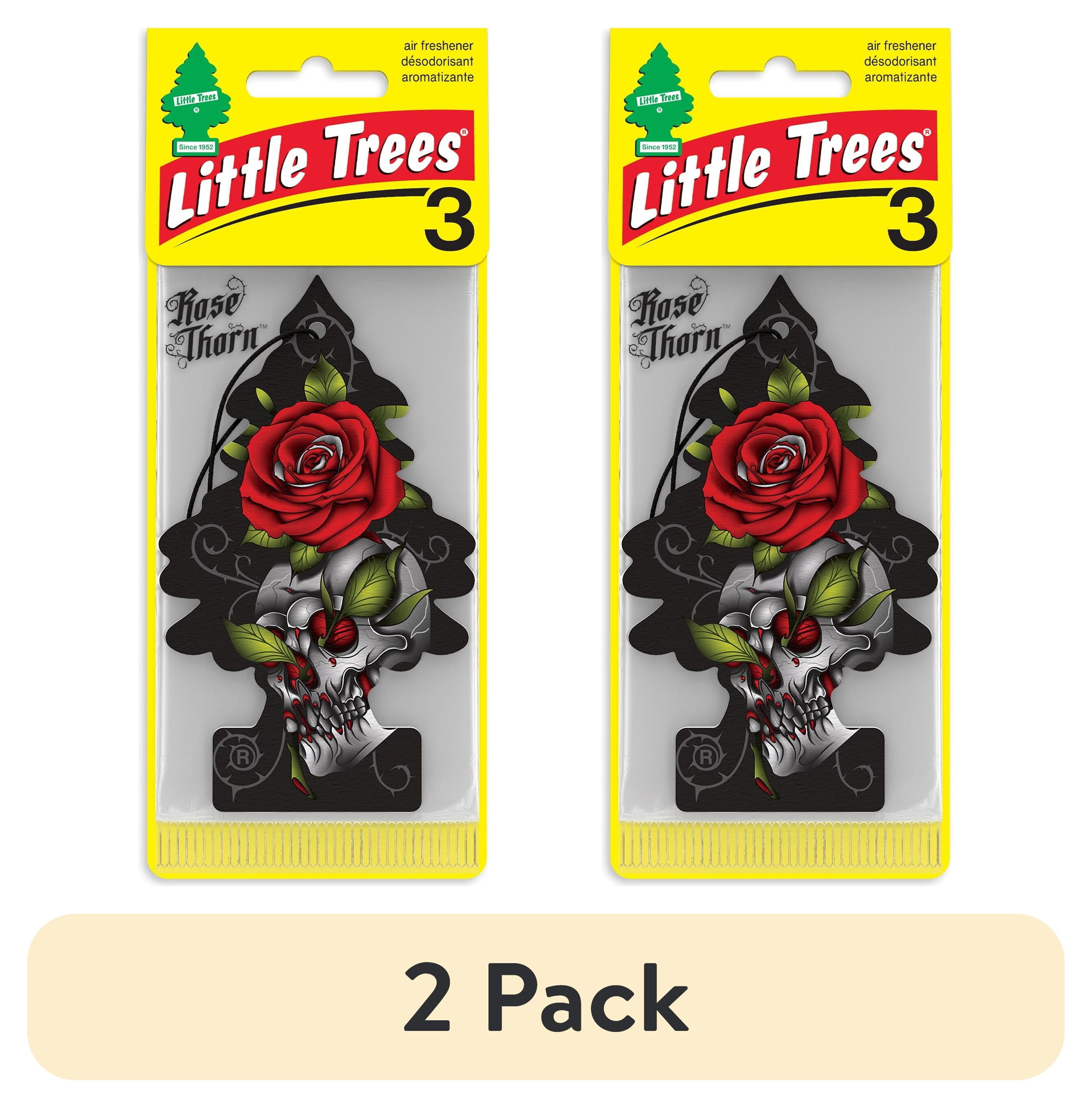(2 pack) Little Trees Air Freshener Rose Thorn Fragrance 3-Pack