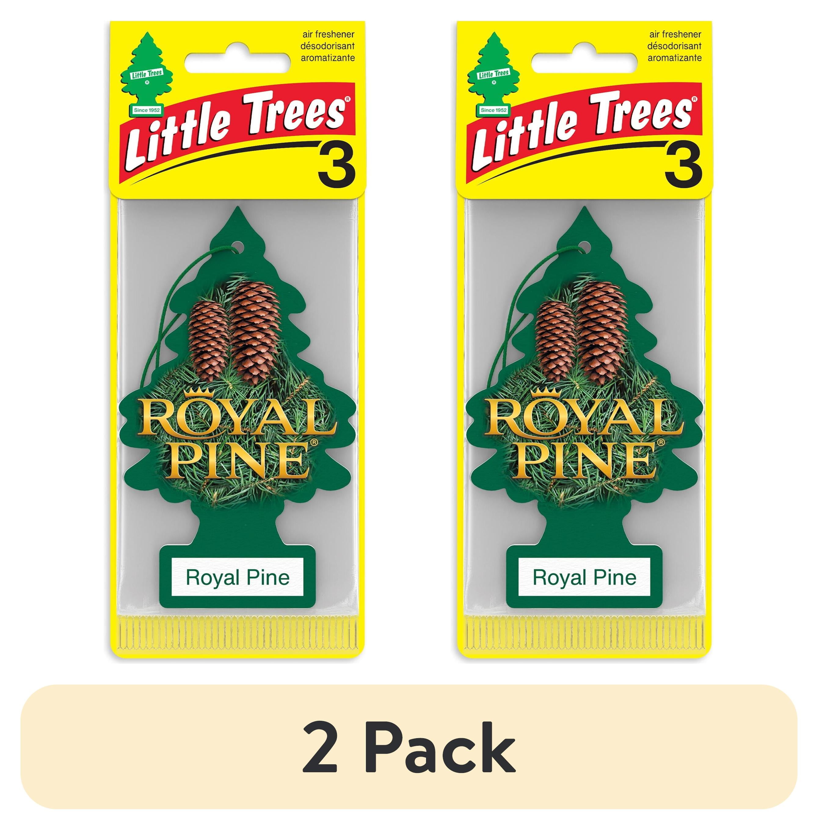 (2 pack) Little Trees Air Fresheners Royal Pine Fragrance 3-Pack