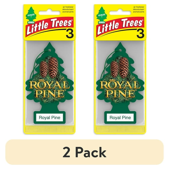 (2 pack) Little Trees Air Freshener Royal Pine Fragrance 3-Pack