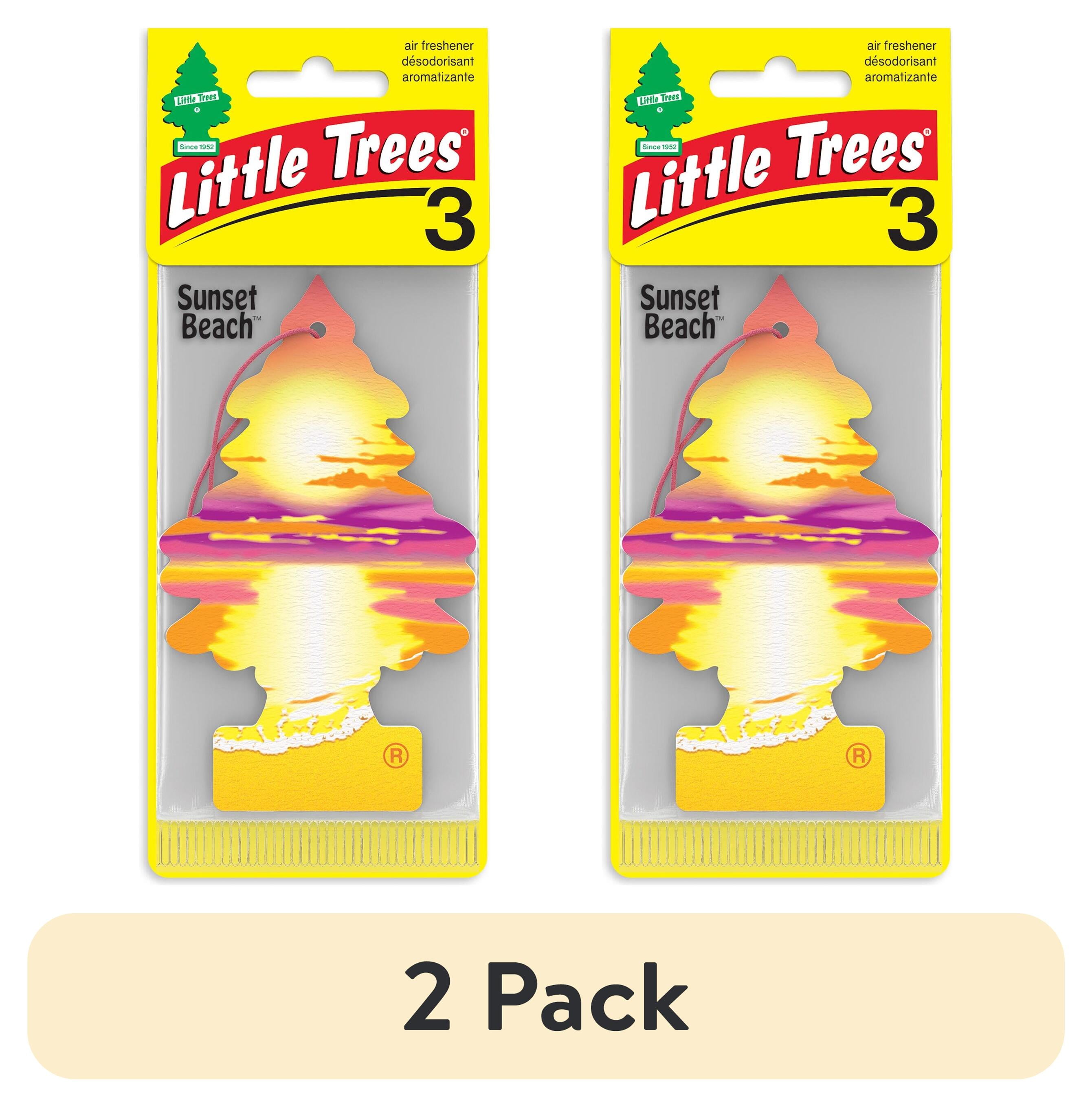 (2 pack) Little Trees Air Freshener Sunset Beach Fragrance 3-Pack