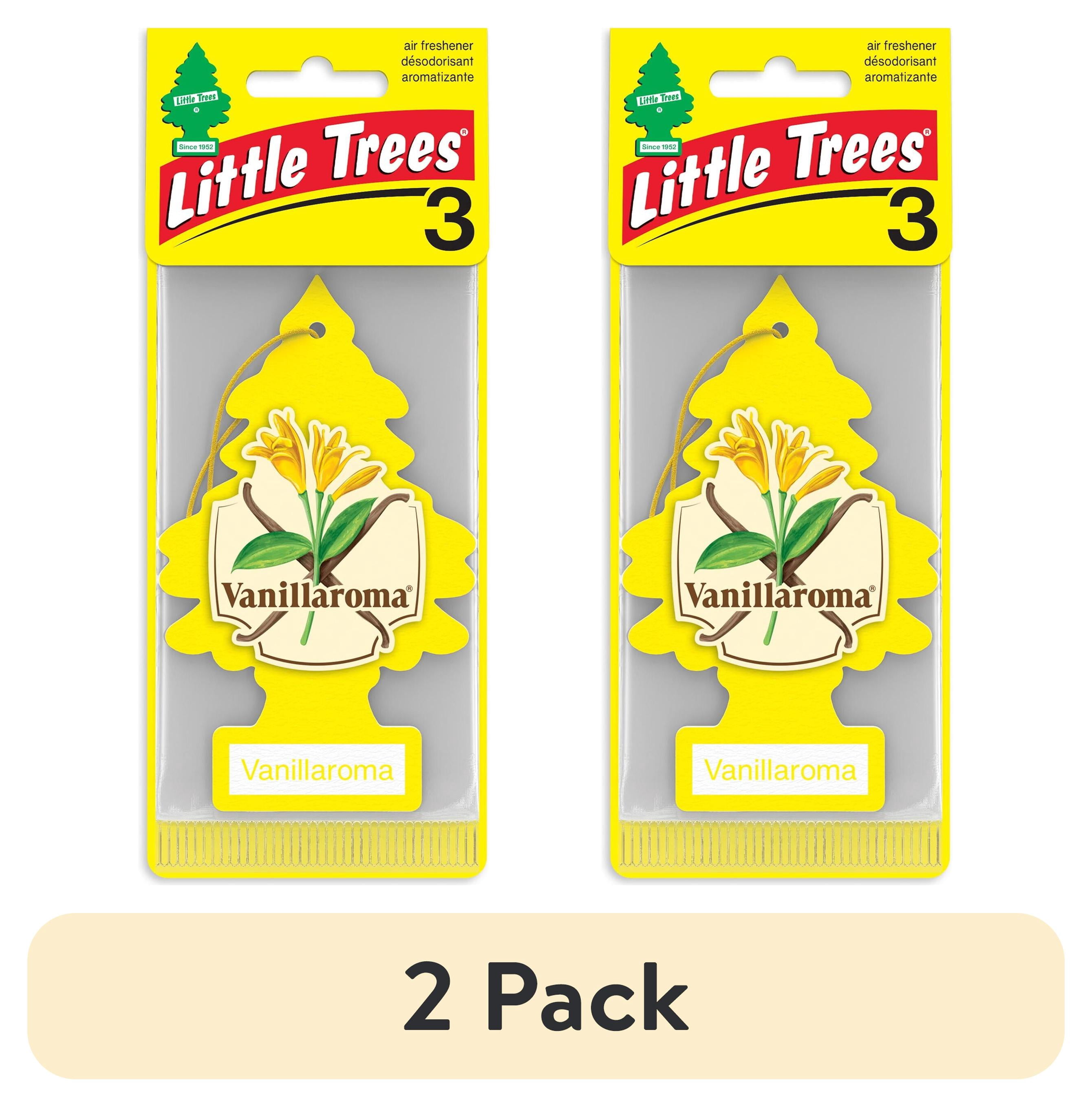 (2 pack) Little Trees Air Freshener Vanillaroma Fragrance 3-Pack