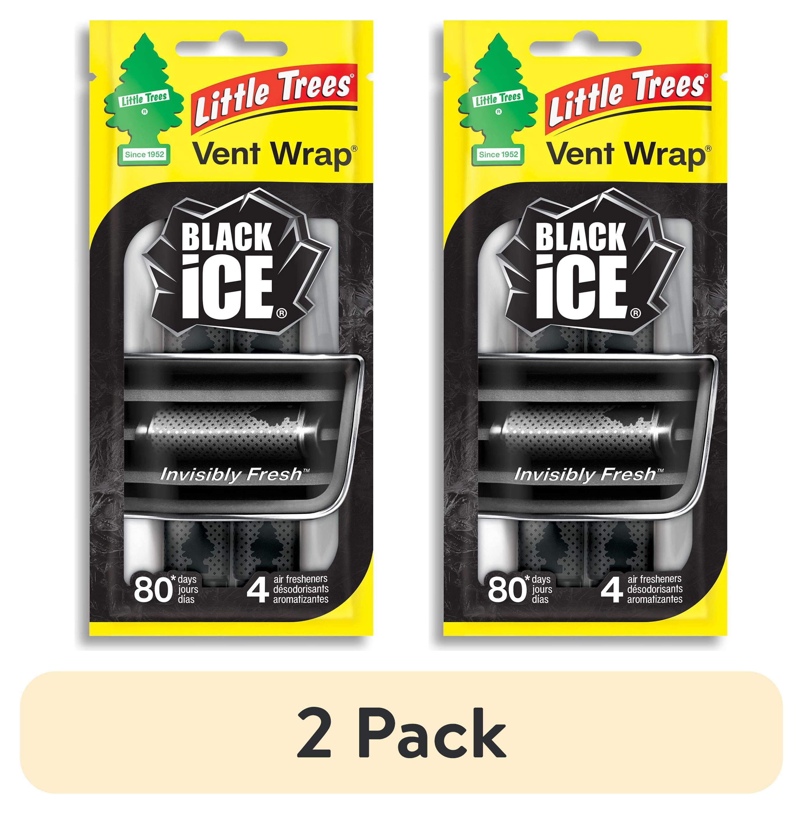 (2 pack) Little Trees Air Freshner Vent Wrap Black Ice 4-Pack
