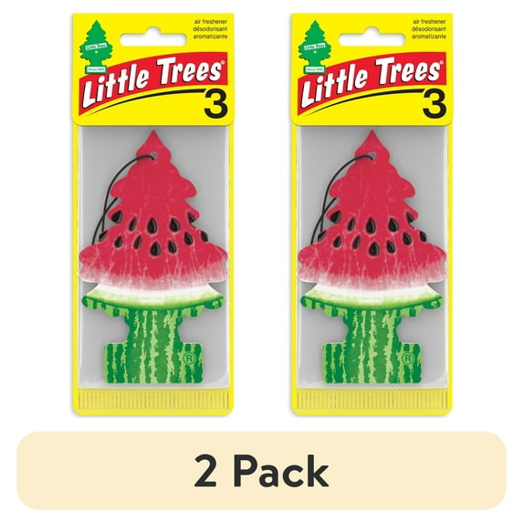 (2 pack) Little Trees Air Freshener Watermelon Fragrance 3-Pack