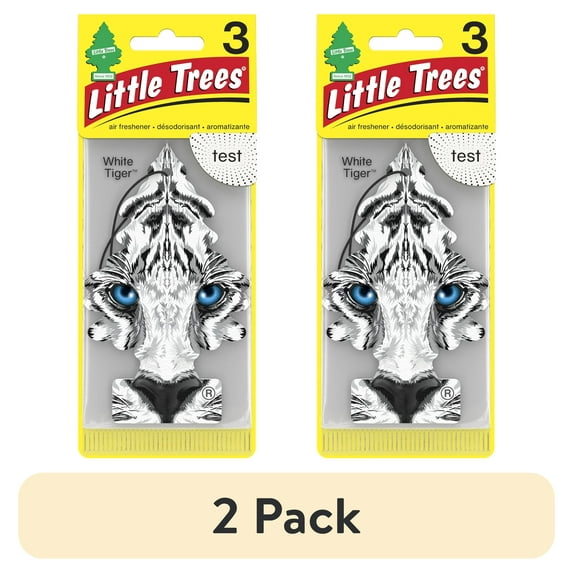 (2 pack) Little Trees Air Freshener White Tiger Fragrance 3-Pack