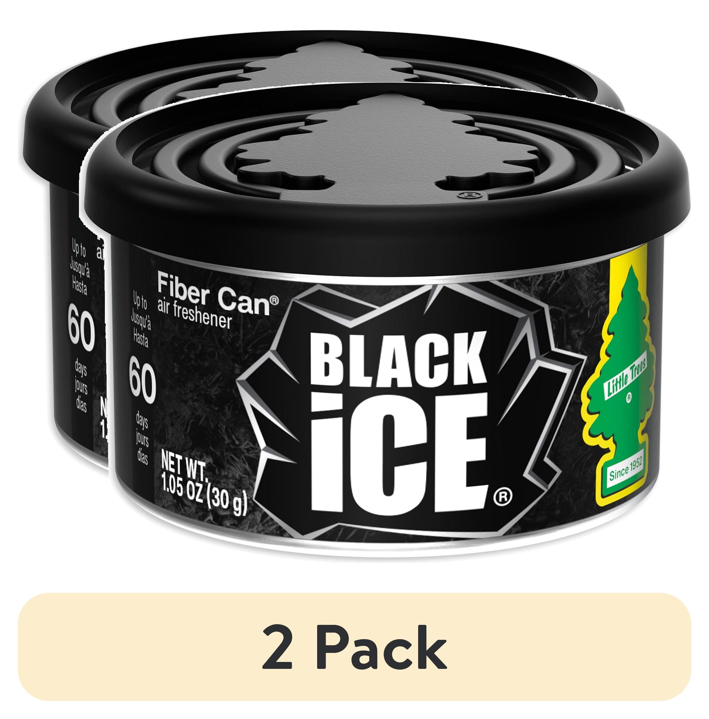 (2 pack) Little Trees Air Freshener Fiber Can Black Ice 1.05 oz