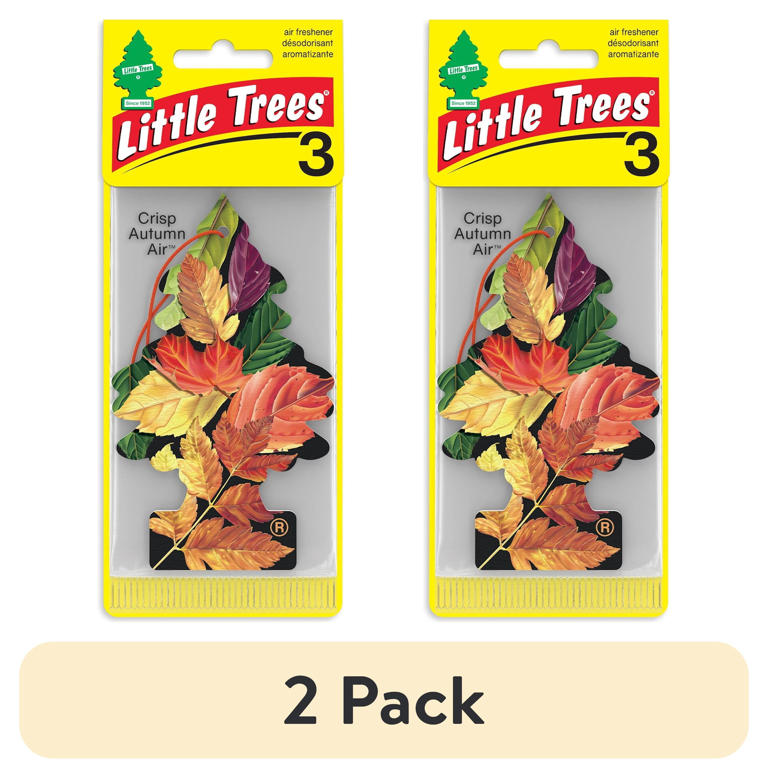 (2 pack) Little Trees Air Freshener Crisp Autumn Air Fragrance 3-Pack