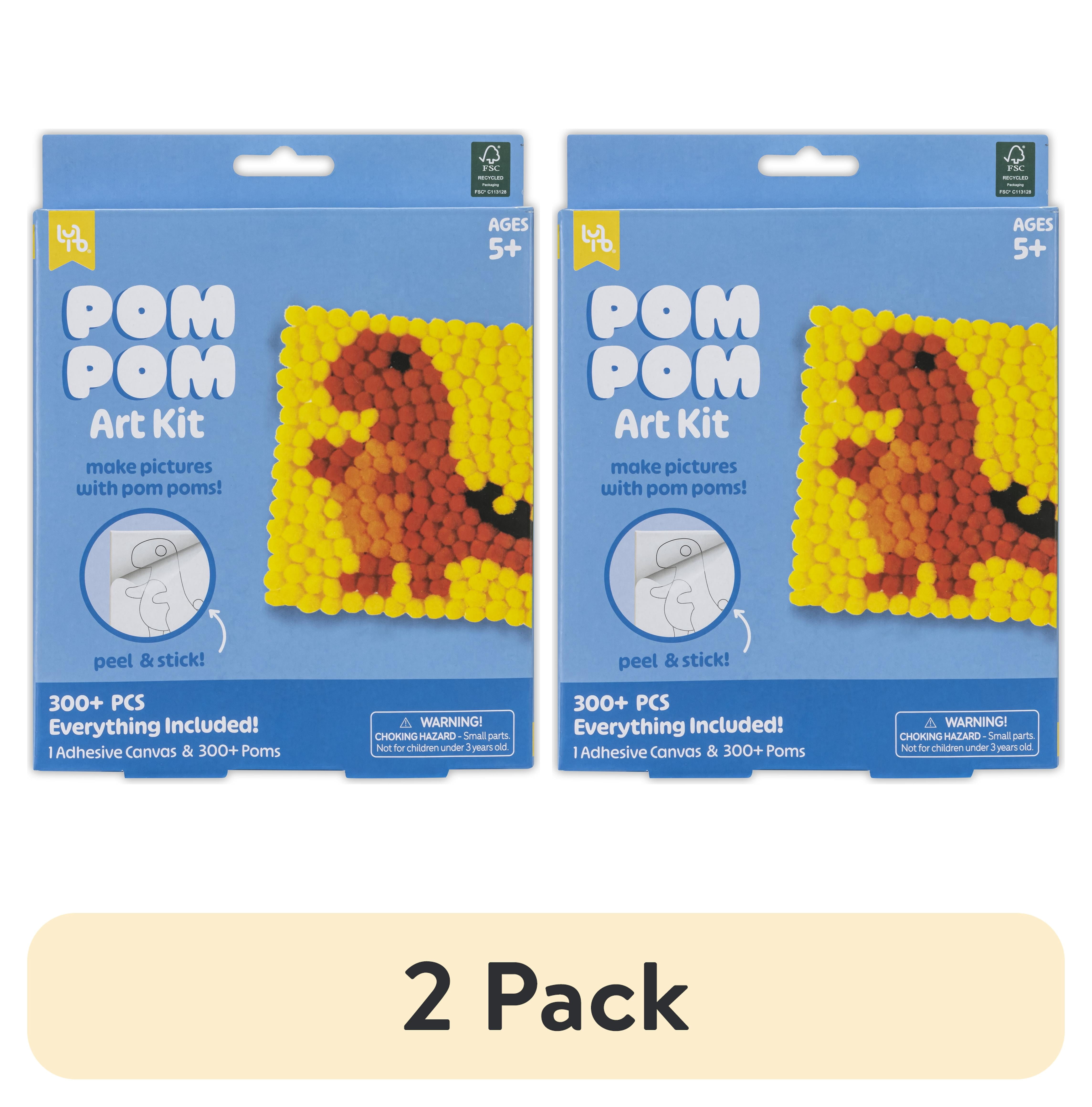 (2 pack) Little Yellow Bicycle Pom Pom Dinosaur Art Kit