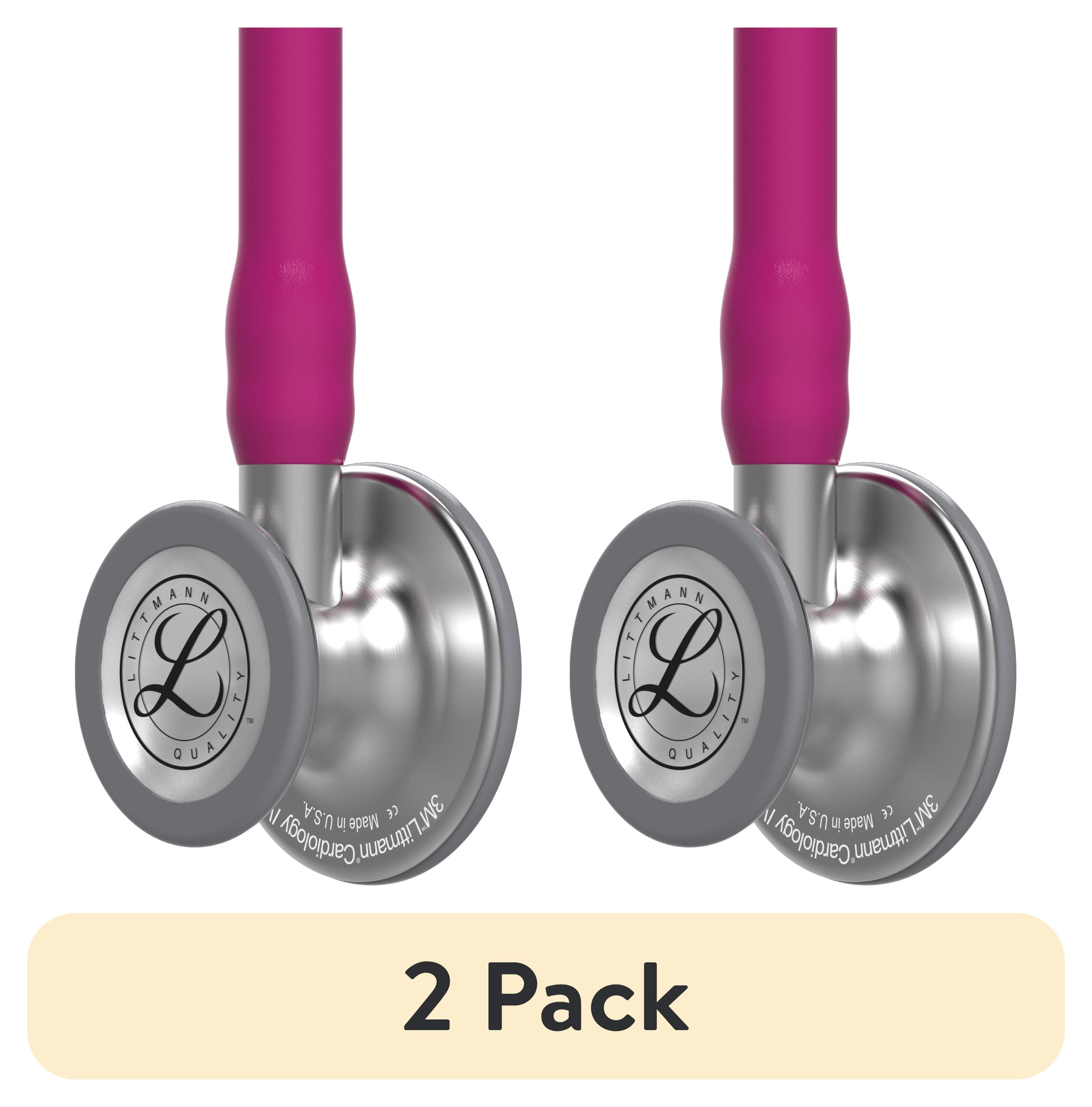 (2 pack) Littmann Cardiology IV Diagnostic Stethoscope, Standard, Raspberry Tube, Stainless Stem