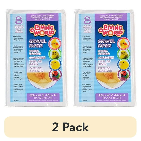 (2 pack) Living World 9.5" x 15.75" Light Weight Rectangle Gravel Paper for Birds