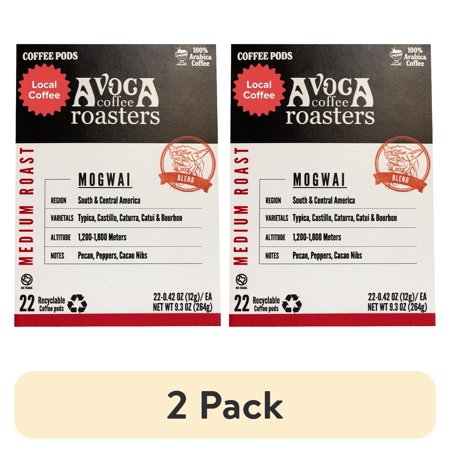 (2 pack) Local Avoca Coffee Mogwai Blend, Medium Roast Coffee Keurig Pods, 22 Count