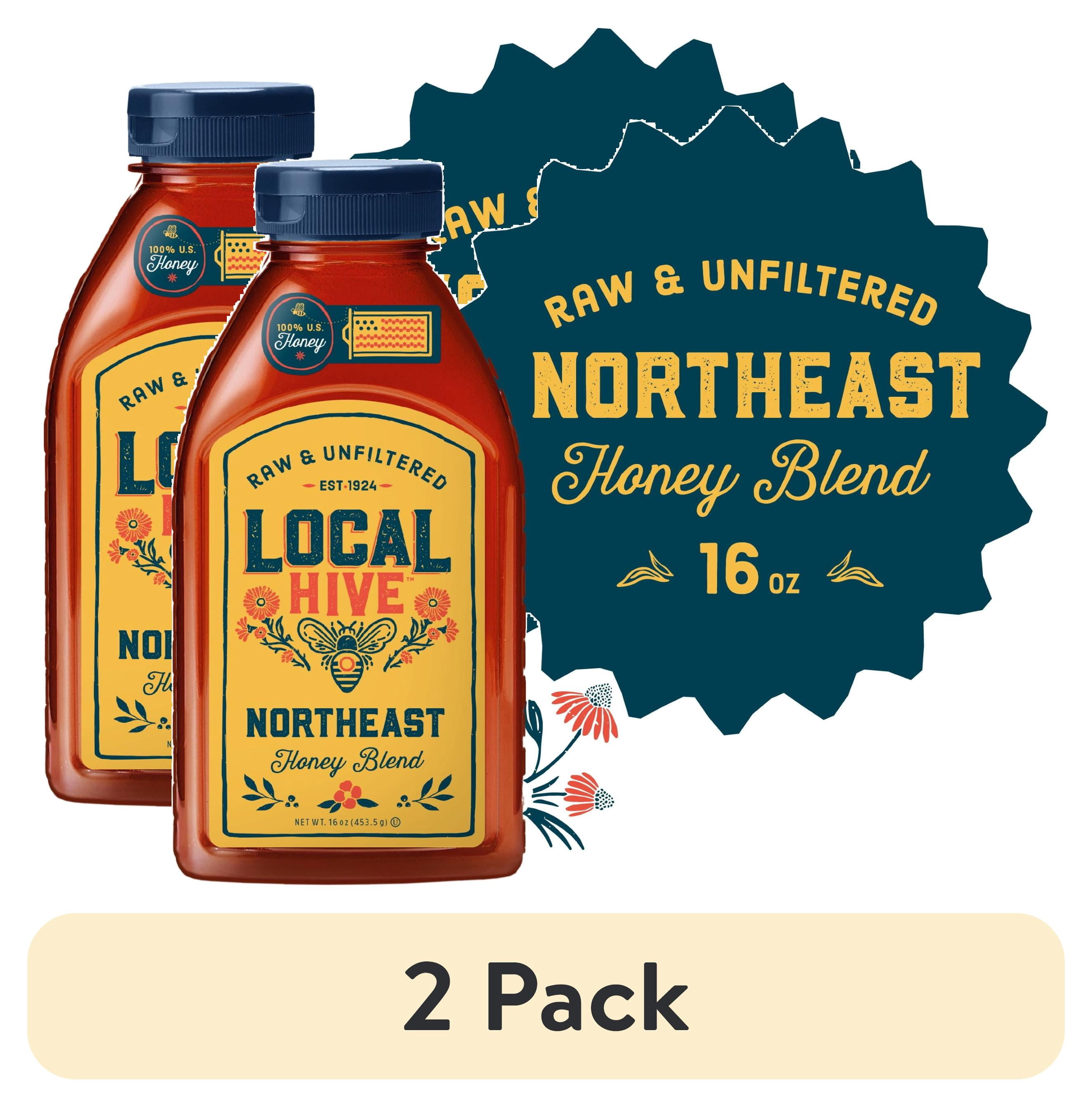 (2 pack) Local Hive, Raw & Unfiltered, 100% U.S. Northeast Raw Honey, 16 oz Bottle