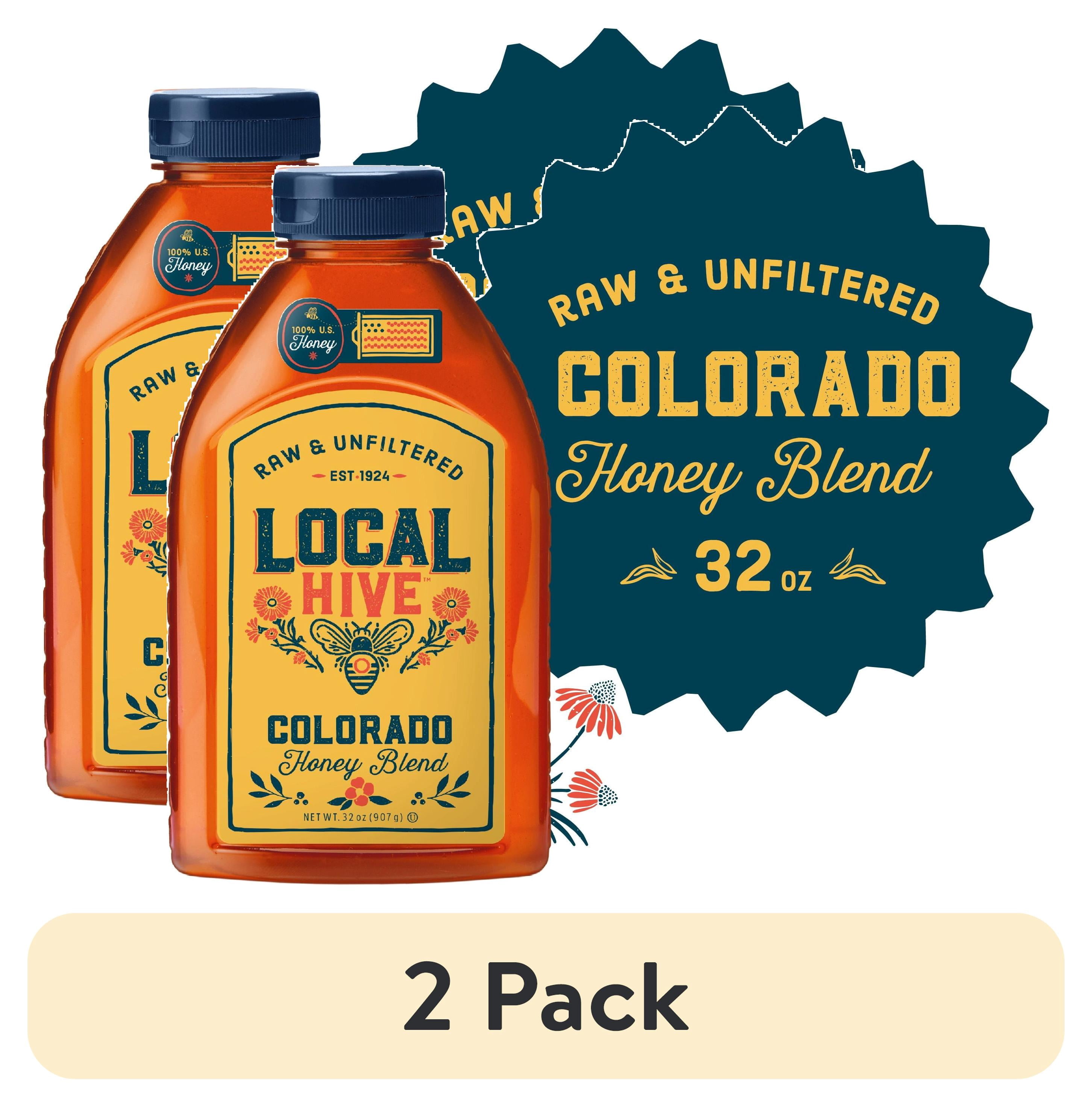 (2 pack) Local Hive, Raw & Unfiltered 100% U.S. Colorado Honey Blend, 32 oz Bottle
