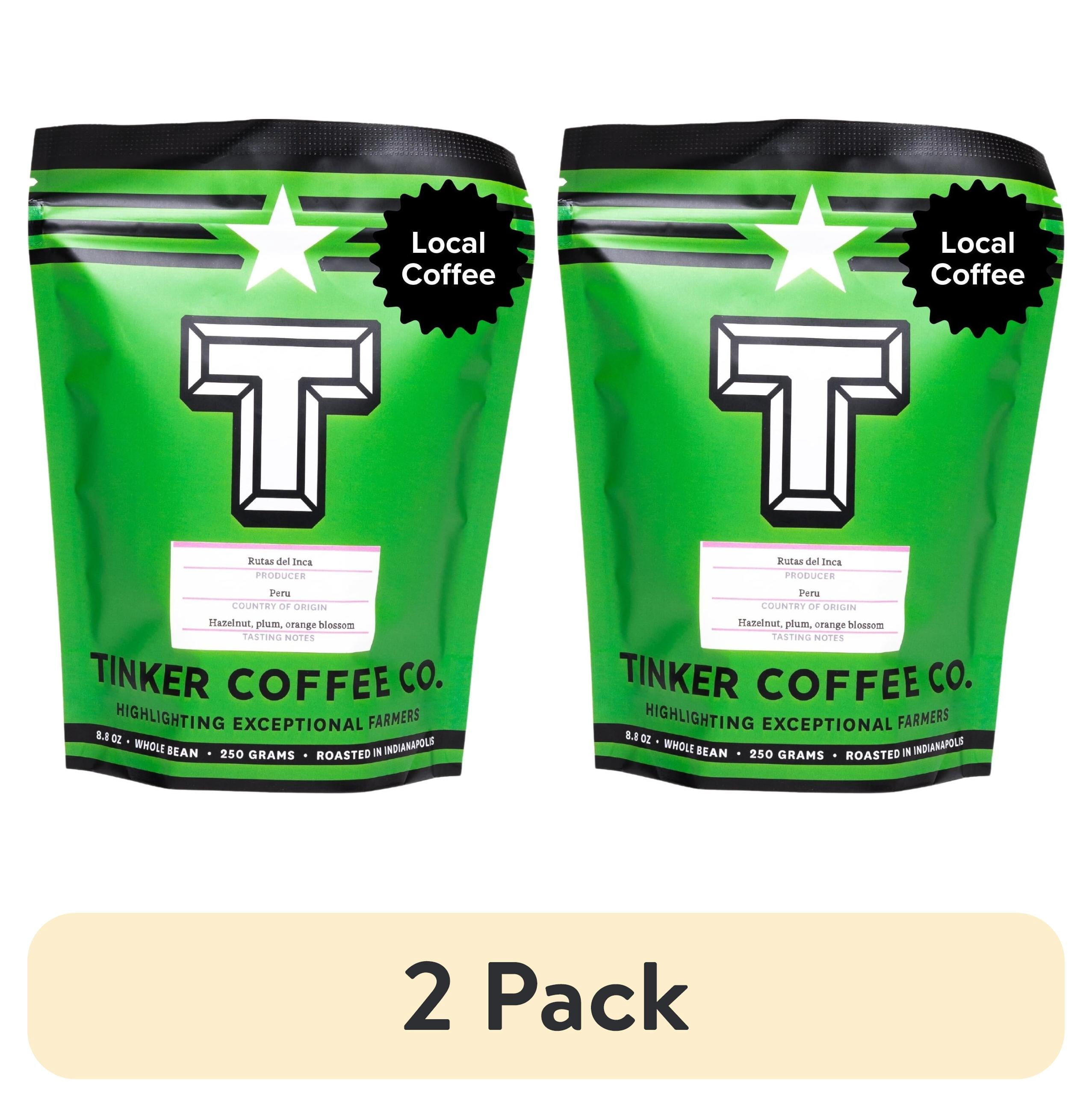 (2 pack) Local Tinker Coffee, Single Origin, Whole Bean, Medium Roast, 8.8oz