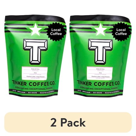 (2 pack) Local Tinker Coffee, Single Origin, Whole Bean, Medium Roast, 8.8oz