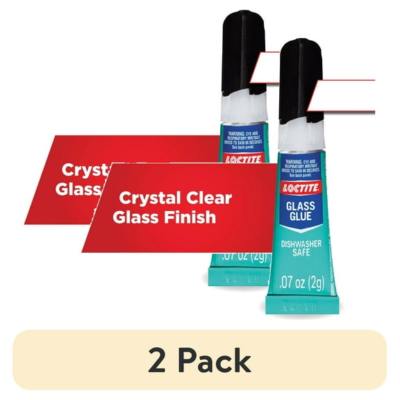 (2 pack) Loctite Glass Glue, Pack of 1, Clear 0.07 oz Tube