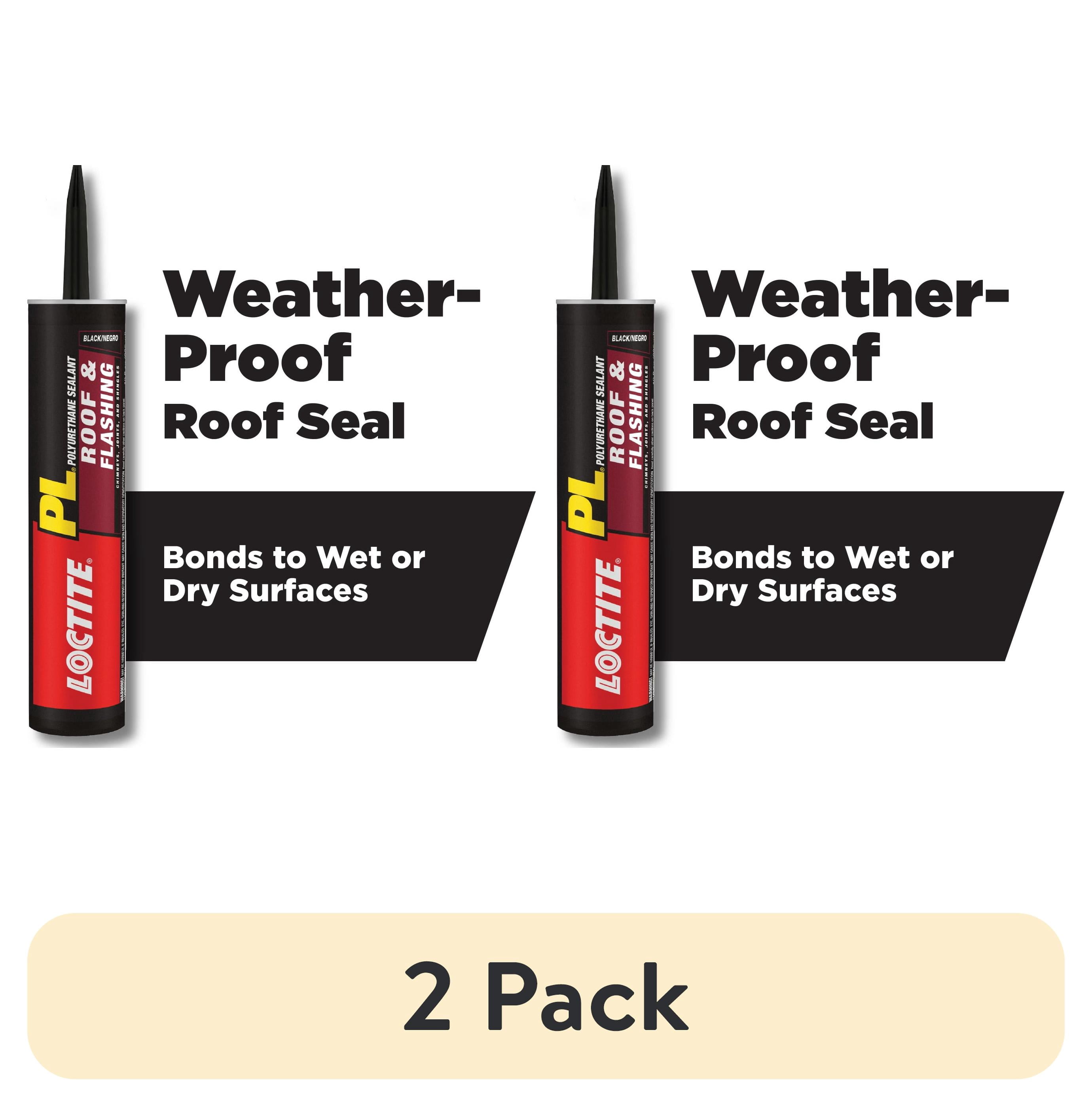 (2 pack) Loctite Pl Polyurethane Sealant Roof and Flashing, Pack of 1, Black 10 fl oz Cartridge