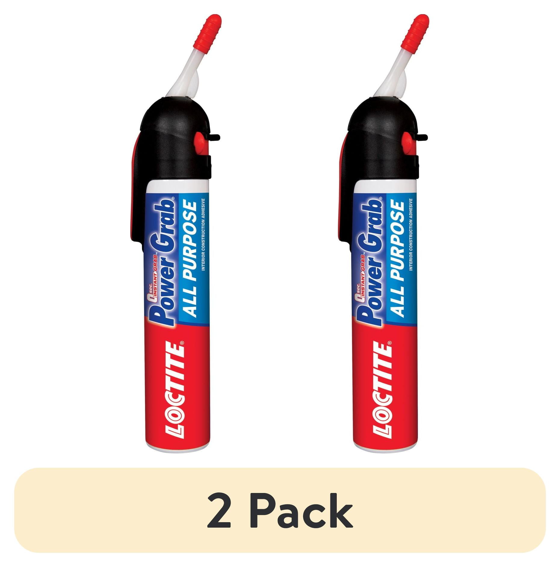 (2 pack) Loctite Power Grab Construction Adhesive All Purpose, Pack of 1, White 7.5 fl oz Pressure Pack