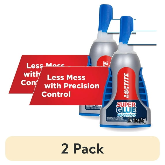 (2 pack) Loctite Super Glue Gel Control, Pack of 1, Clear 0.14 fl oz Bottle