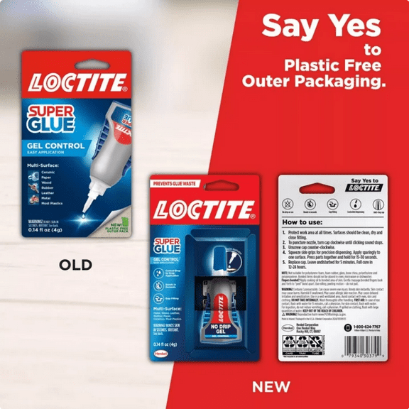 (2 pack) Loctite Super Glue Gel Control, Pack of 1, Clear 0.14 fl oz Bottle