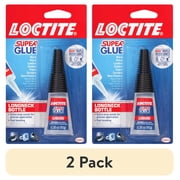 (2 pack) Loctite Super Glue Liquid Longneck Bottle, Pack of 1, Clear 0.35 oz Bottle