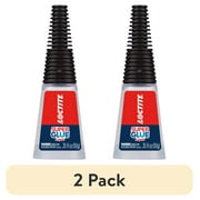 (2 pack) Loctite Super Glue Liquid Longneck Bottle, Pack of 1, Clear 0.35 oz Bottle