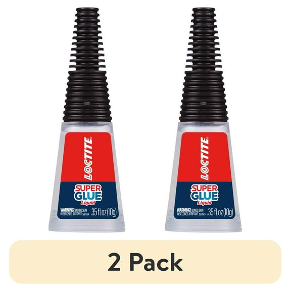 (2 pack) Loctite Super Glue Liquid Longneck Bottle, Pack of 1, Clear 0.35 oz Bottle