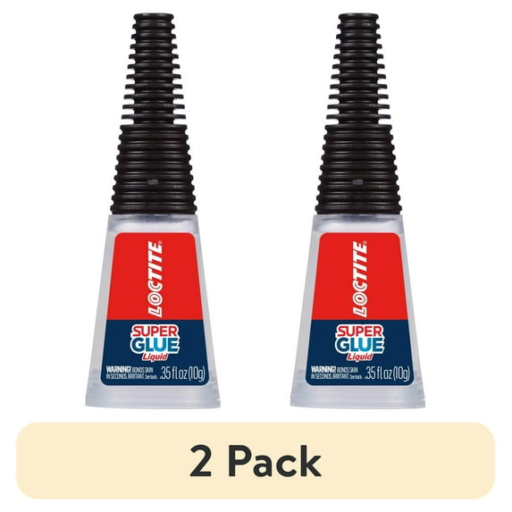 (2 pack) Loctite Super Glue Liquid Longneck Bottle, Pack of 1, Clear 0.35 oz Bottle