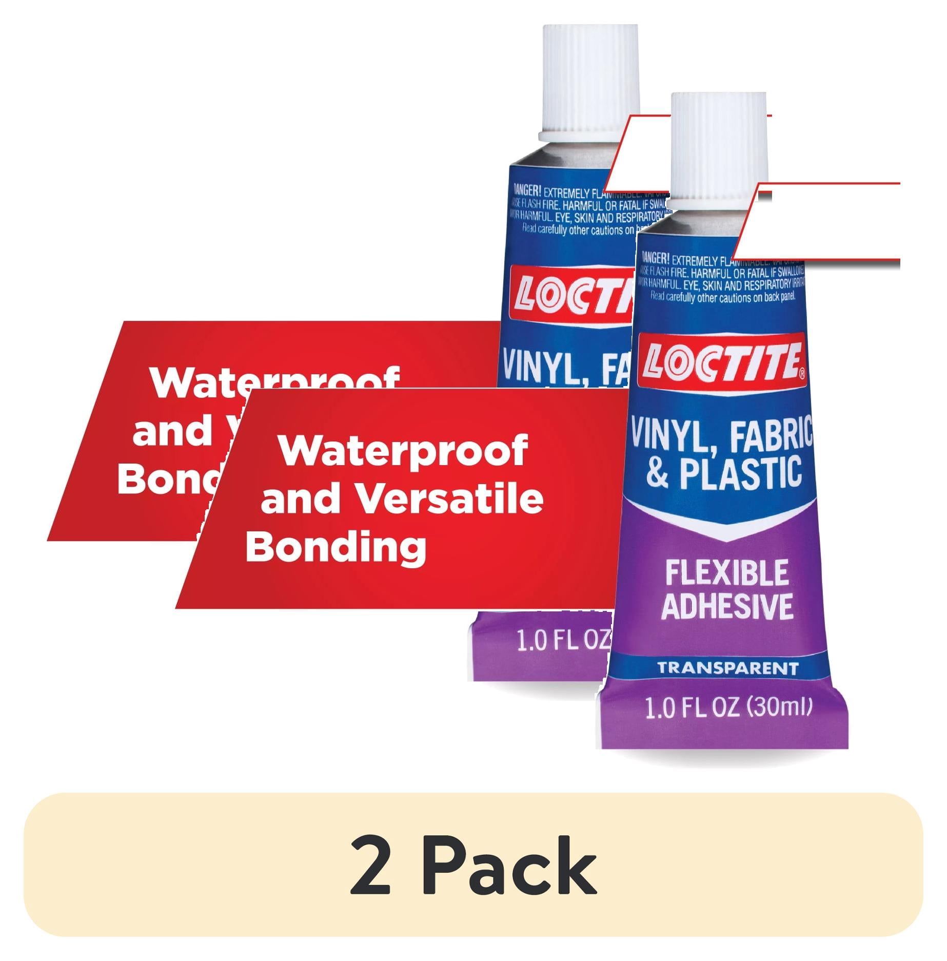 (2 pack) Loctite Vinyl Fabric & Plastic Repair Flexible Adhesive, Pack of 1, Clear 1 oz Tube