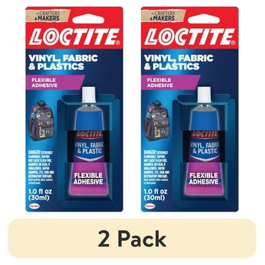(2 pack) Loctite Vinyl Fabric & Plastic Repair Flexible Adhesive, Pack of 1, Clear 1 oz Tube