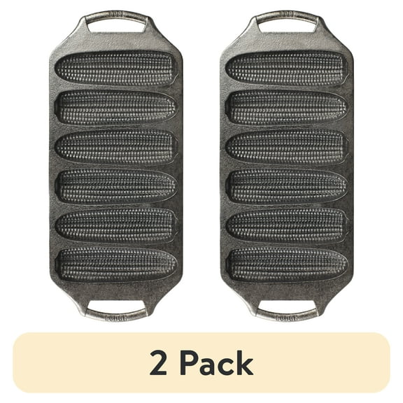 (2 pack) Lodge Cast Iron Cornstick Pan Seasoned with 6 Impressions