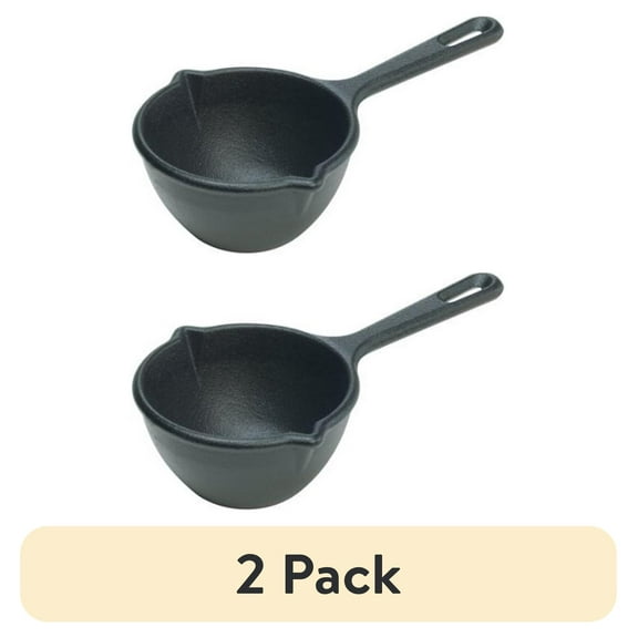 (2 pack) Lodge Cast Iron Logic 15 Ounce Seasoned Cast Iron Melting Pot, LMP3