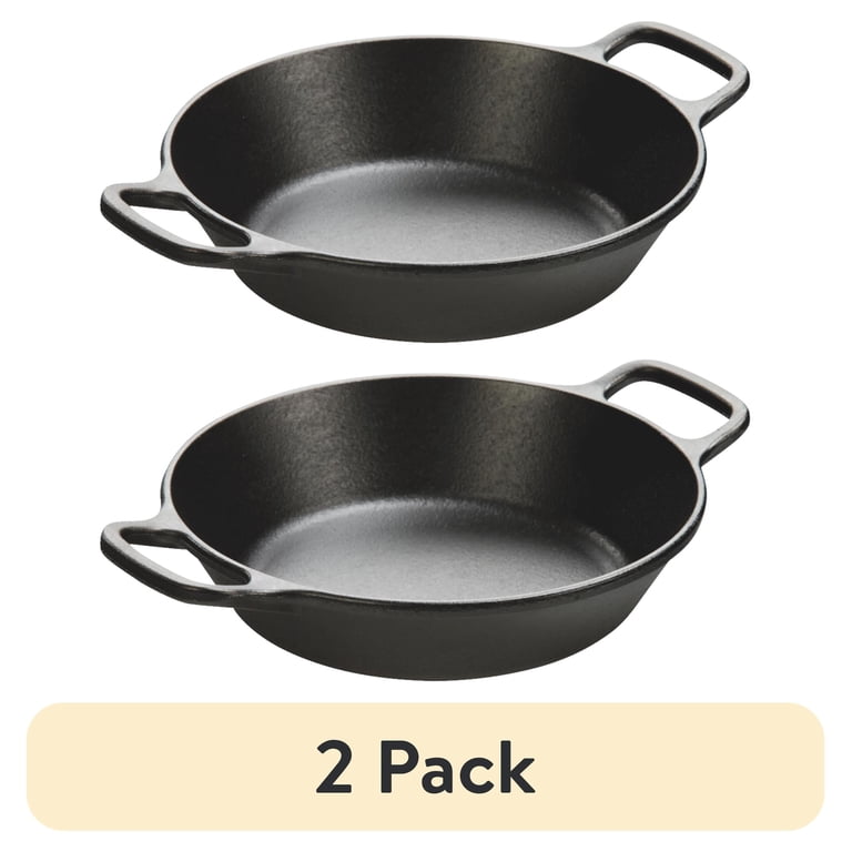 2 pack) Lodge Logic 8 Inch Round Dual Handle Seasoned Cast Iron