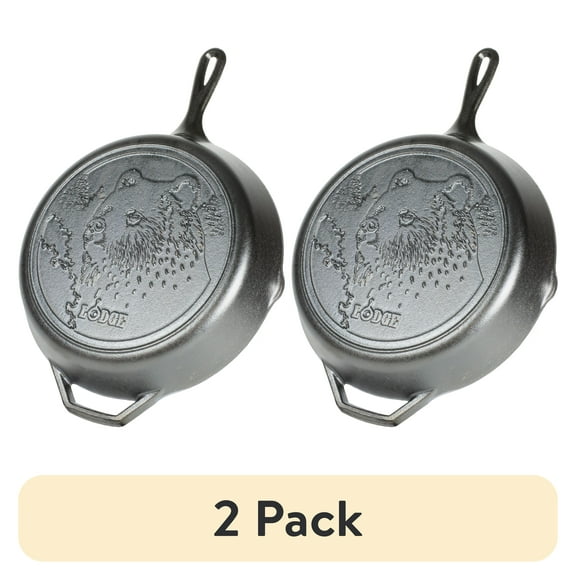 Lodge Wildlife Series Cast Iron Skillets, Assorted Animal Scenes and Sizes (8" -12")