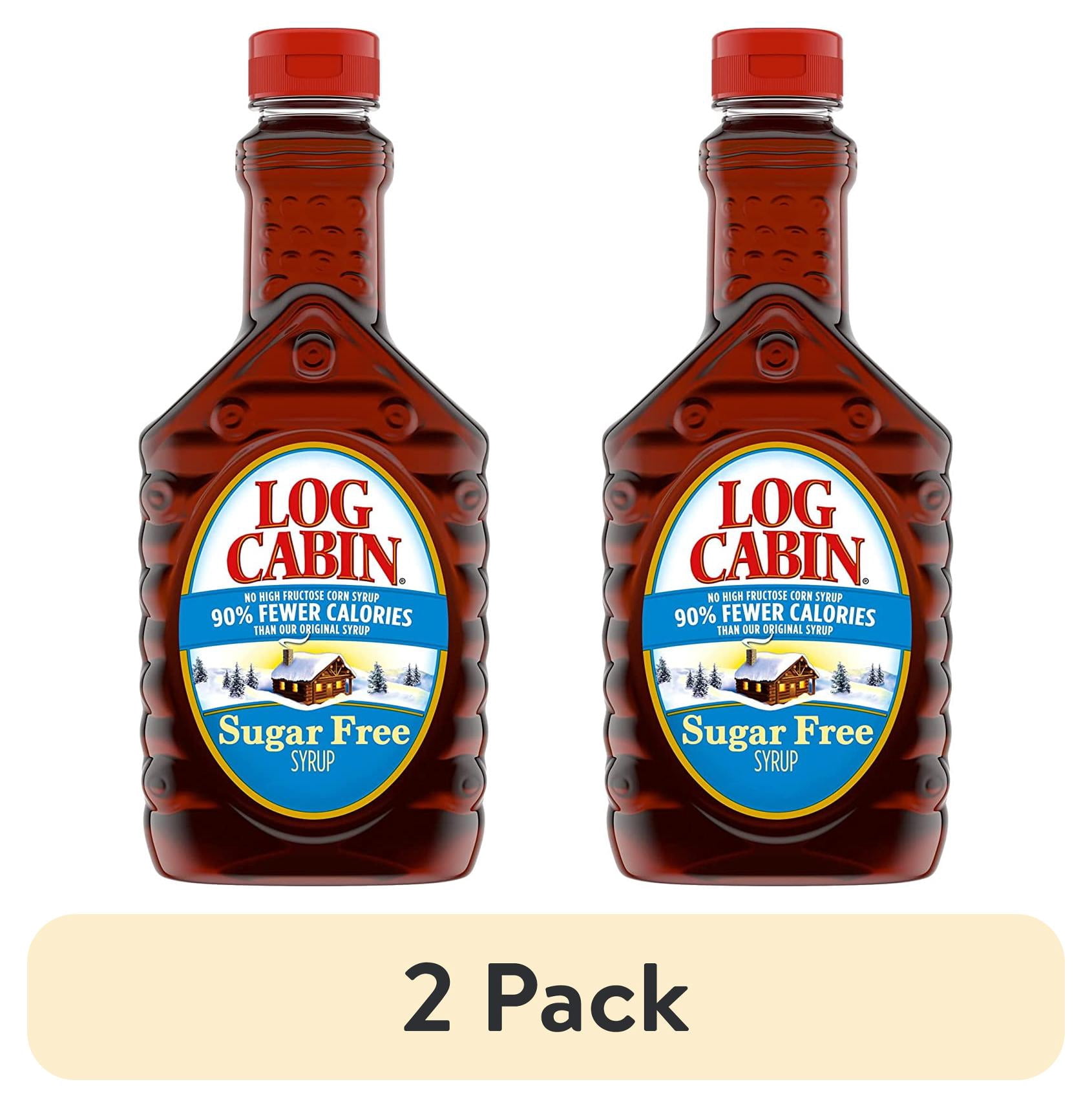 (2 pack) Log Cabin Sugar Free Syrup with Sweet Maple Flavor, Plastic ...