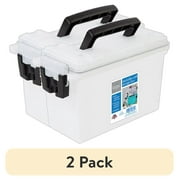 (2 pack) Logix Craft Storage Box, Frost White, 11.5 x 5.06 x 7.25 inch