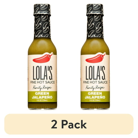 (2 pack) Lola's Fine Hot Sauce - Green Jalapeo and Serrano 5oz.