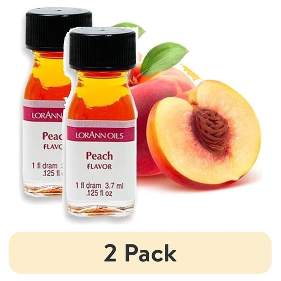 (2 pack) LorAnn Peach SS Flavor, 1 dram bottle .0125 fl oz - 3.7ml - 1 teaspoon - 2 pack