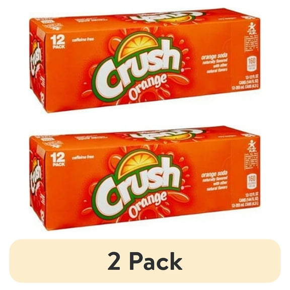 (2 pack) Lot of 12 Crush Soft Drink Cans (355ml) (Orange)