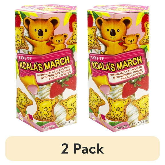(2 pack) Lotte Koala's March Strawberry Snack, 1.45 oz