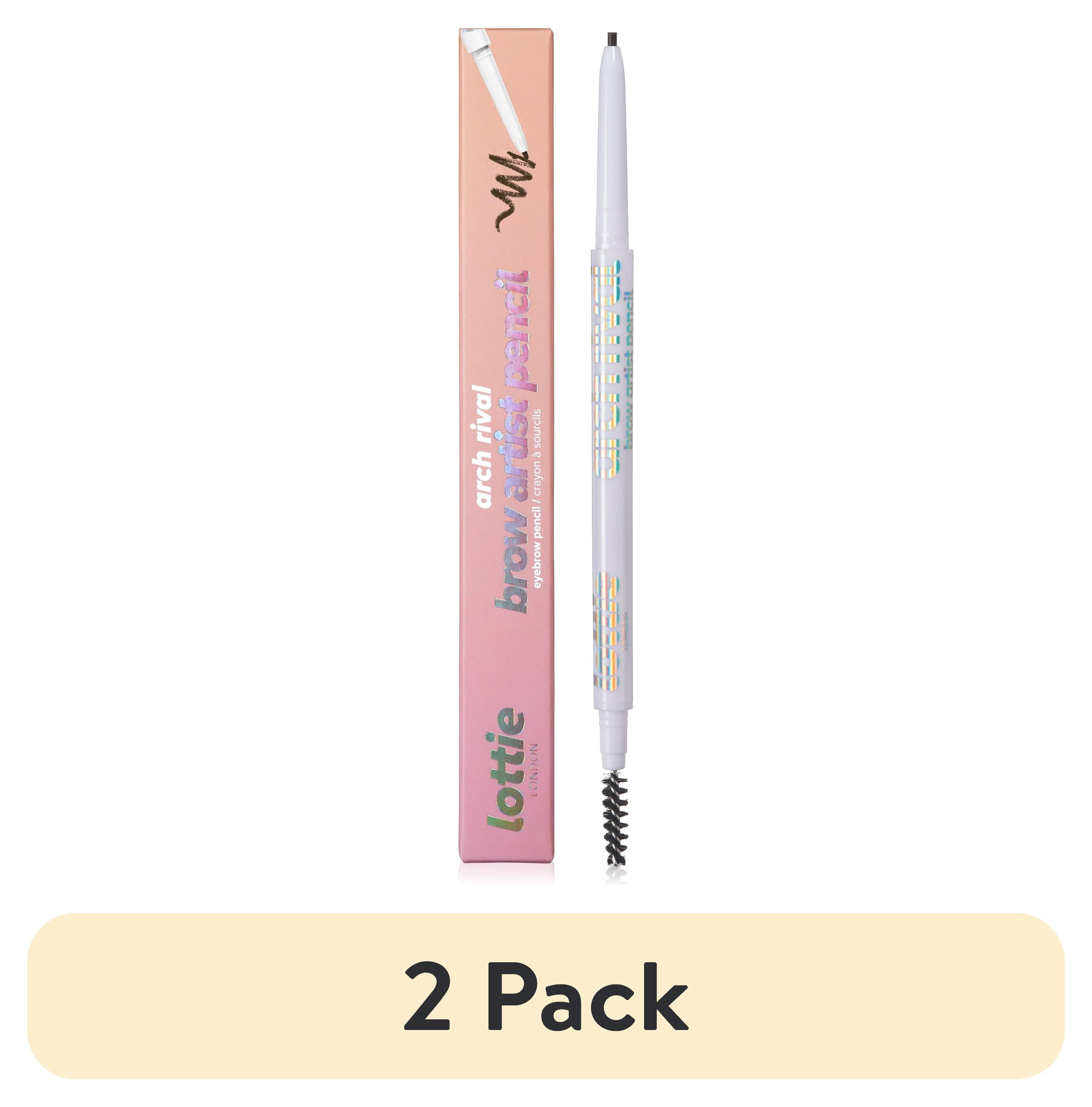 (2 pack) Lottie London Arch Rival Brow Artist Retractable Eyebrow Pencil, Dark Brown